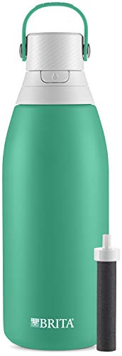 Brita Stainless Steel Water Filter Bottle, 32 Ounce, Jade, 1 Count,...