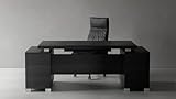 Zuri Furniture 79' Modern Ford Executive Desk with Filing Cabinets -...