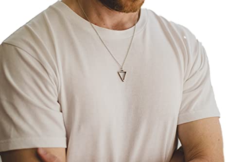 Triangle necklace for men, groomsmen gift, men's necklace with a...