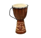 Deco 79 89847 Wood Leather Djembe Drum Home Décor Product, 16'H/9'W