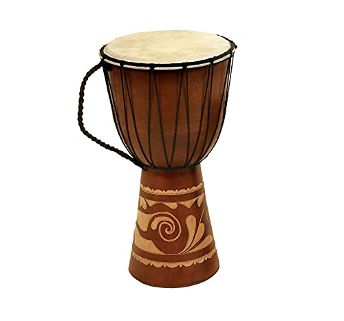 Deco 79 Wood Drum Handmade Decorative Sculpture Djembe Home Decor...