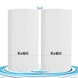 KuWFi 2-Pack 300Mbps Wireless Outdoor CPE Kit Point-to-Point Wireless...