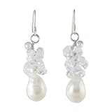 NOVICA Artisan Handmade Cultured Freshwater Pearl Quartz Cluster...