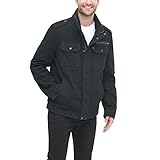 Levi's Men's Washed Cotton Military Jacket, Black, Small