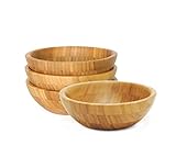 Lipper International Bamboo Wood Salad Bowls, Small, 7' Diameter x...