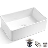 Koozzo 30-Inch Farmhouse Ceramic Kitchen Sink, Reversible Single Bowl...