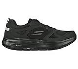 Skechers Men's Road Running Shoe, Black Leather Textile Synthetic, 8