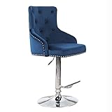 DMF Velvet Bar Stools Chairs with High Back Arms, Height Adjustable in...