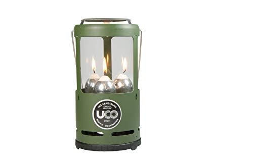 UCO Candlelier Triple Candle Lantern with 3 Survival Candles, Green