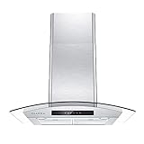 CIARRA Range Hood 30 inch with Soft Touch Control 450 CFM Glass Vent...