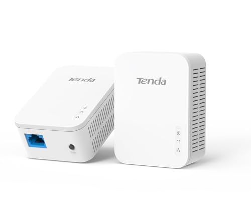 Tenda AV1000 Powerline Adapter Kit with Gigabit Ports, WiFi Powerline...