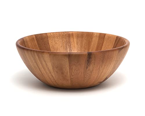 Lipper International Acacia Round Flair Serving Bowl for Fruits or...