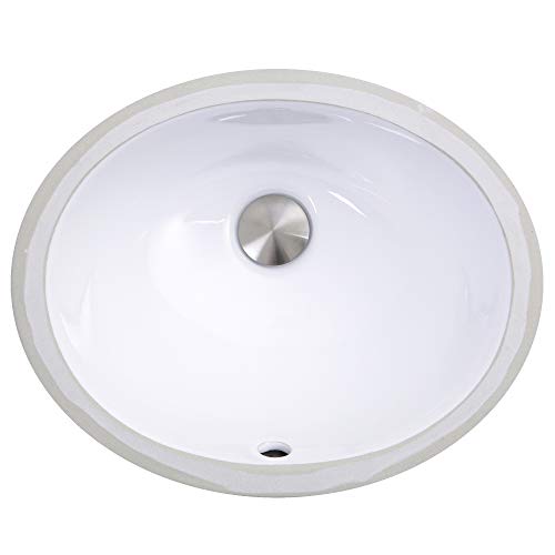 Nantucket Sinks UM-13x10-W 13-Inch by 10-Inch Oval Ceramic Undermount...