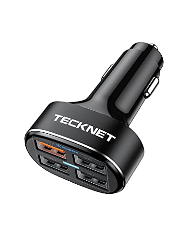 TECKNET USB Car Charger 54W 4-Port USB Car Charger Adapter QC 3.0 Port...