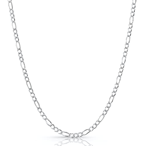 Figaro Chain Sterling Silver X ITProLux Technology 2MM-10.5MM | No...