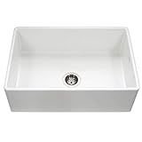 Houzer PTG-4300 WH Apron-Front Fireclay Single Bowl Kitchen Sink, 33',...