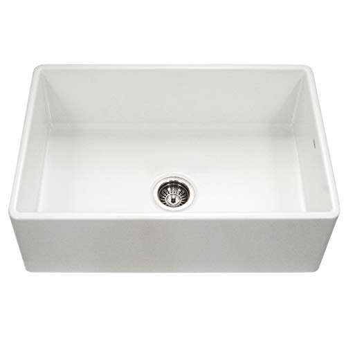 Houzer PTG-4300 WH Apron-Front Fireclay Single Bowl Kitchen Sink, 33',...