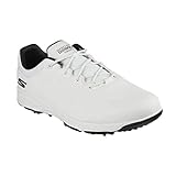 Skechers Men's Torque Waterproof Golf Shoe, White/Black Sole, 11.5