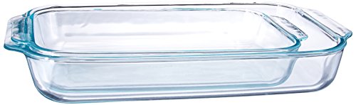 Pyrex Basics Clear Oblong Glass Baking Dishes, 2 Piece Value Plus Pack...