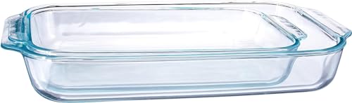 Pyrex Basics Clear Oblong Glass Baking Dishes, 2 Piece Value Set - 3qt...