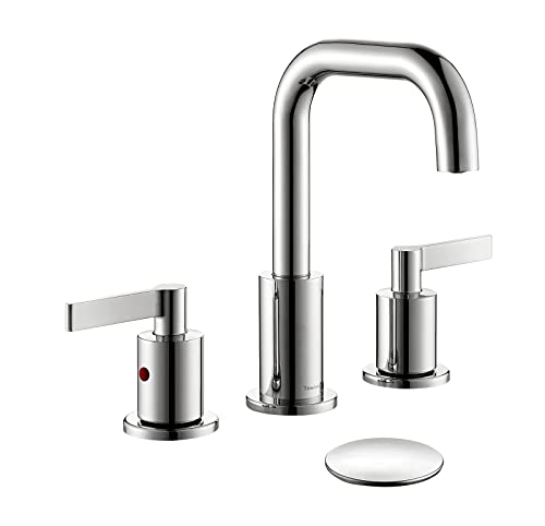 TimeArrow Chrome 8 Inch Widespread Bathroom Sink Faucet 3 Holes with...