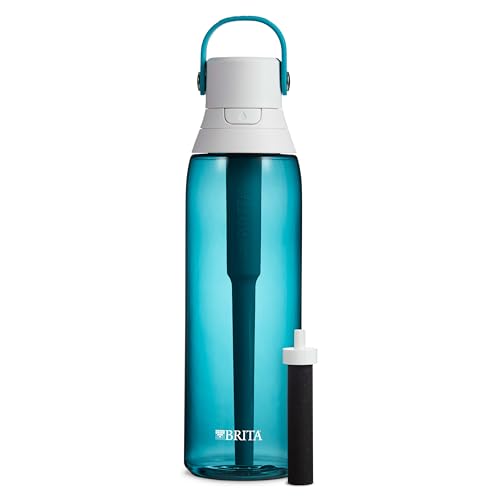 Brita Hard-Sided Plastic Premium Filtering Water Bottle, BPA-Free,...