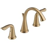 Delta Faucet Lahara Widespread Bathroom Faucet 3 Hole, Gold Bathroom...