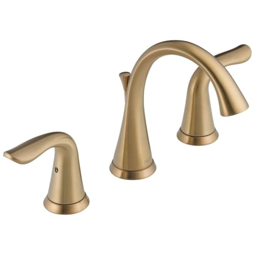 Delta Faucet Lahara Widespread Bathroom Faucet 3 Hole, Gold Bathroom...