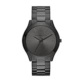 Michael Kors Slim Runway Three-Hand Black Stainless Steel Men's Watch...