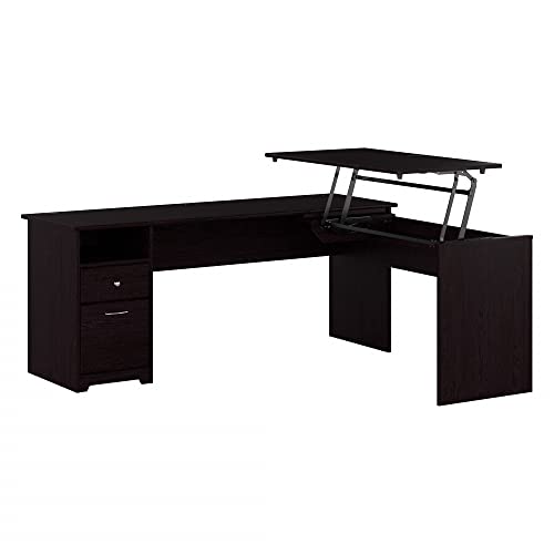 Bush Furniture Cabot 72W 3 Position L Shaped Sit to Stand Desk in...