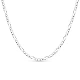 KEZEF Men's 4.5mm 120 Gauge Figaro Chain Solid .925 Sterling Silver...