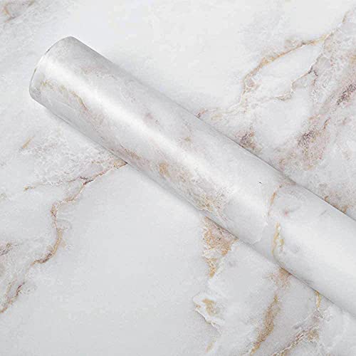 Homein Marble Paper White/Grey 17.5 x 78.7 inch Self Adhesive...