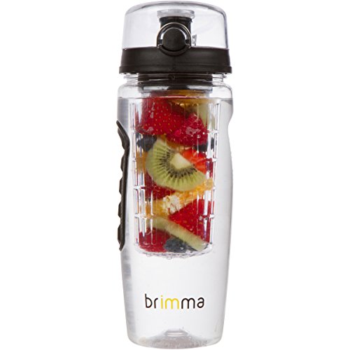 Brimma Fruit Infuser Water Bottle - 32 oz Large, Leakproof Plastic...