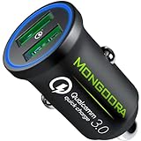 Mongoora Car Charger Adapter - Metal, Portable, 3.0 Car Chargers with...