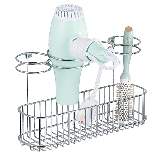 mDesign Metal Wire Cabinet/Wall Mount Hair Care & Styling Tool...