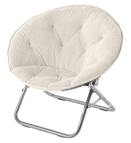 Urban Shop Faux Fur Saucer Chair, White