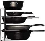 Heavy Duty Pots and Pans Organizer - For Cast Iron Skillets, Pots,...