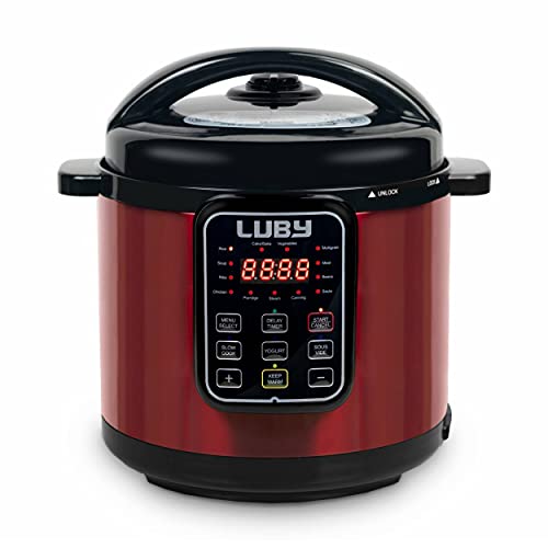Luby Electric Pressure Cooker 6 Qt,17 Smart Programmable,Slow Cooker...