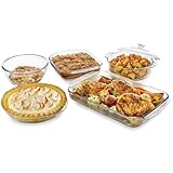 Libbey Baker's Basics 5-Piece Glass Casserole Baking Dish Set with 1...