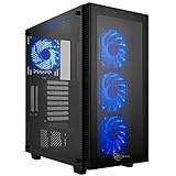 Rosewill ATX Mid Tower Gaming PC Computer Case with Blue LED Fans,...