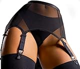 sofsy Mesh Garter Belt with Straps for Thigh High Stockings/Lingerie...