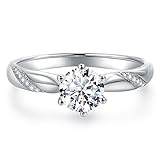 Stunning Flame 0.75ct Solitaire Engagement Ring White Gold Plated...