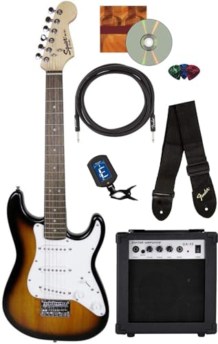 Fender Squier 3/4 Size Kids Mini Strat Electric Guitar Learn-to-Play...