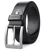 Buffway Minimalist 1.5' Full Grain Leather Belts for Men with Metal...