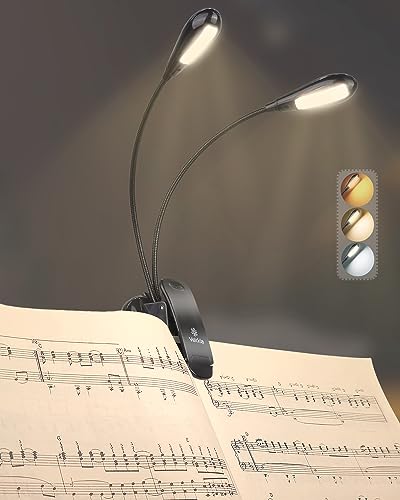 Vekkia 10 LED Music Stand Light, USB/AAA Battery Operated Book Light,...