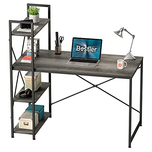 Bestier Computer Desk 47 Inch with Storage Shelves Writing Desk with...