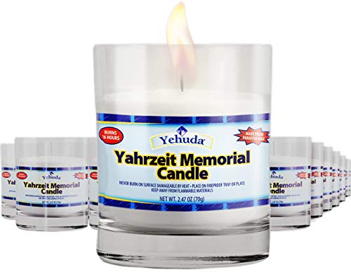 Yehuda, Yahrzeit Memorial Candle, Glass Tumbler (24 Pack) 24 Hour...