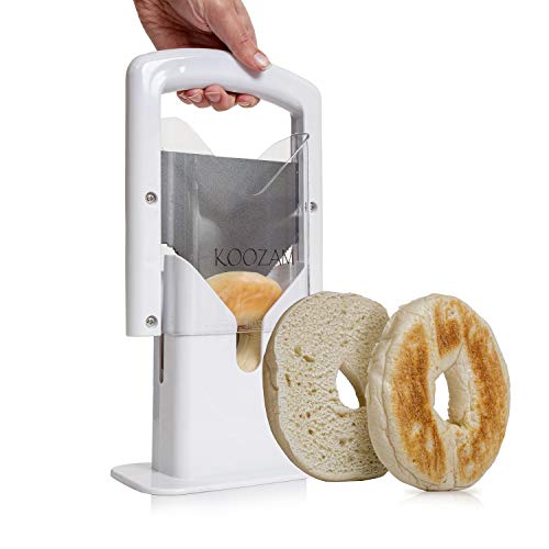Bagel Slicer High End White Plastic and Stainless Steel Guillotine...