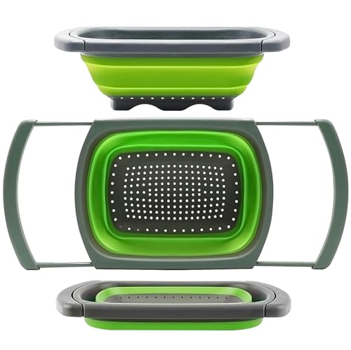 Qimh Colander collapsible, Colander Strainer Over The Sink...