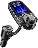 Nulaxy Wireless in-Car Bluetooth FM Transmitter Radio Adapter Car Kit...